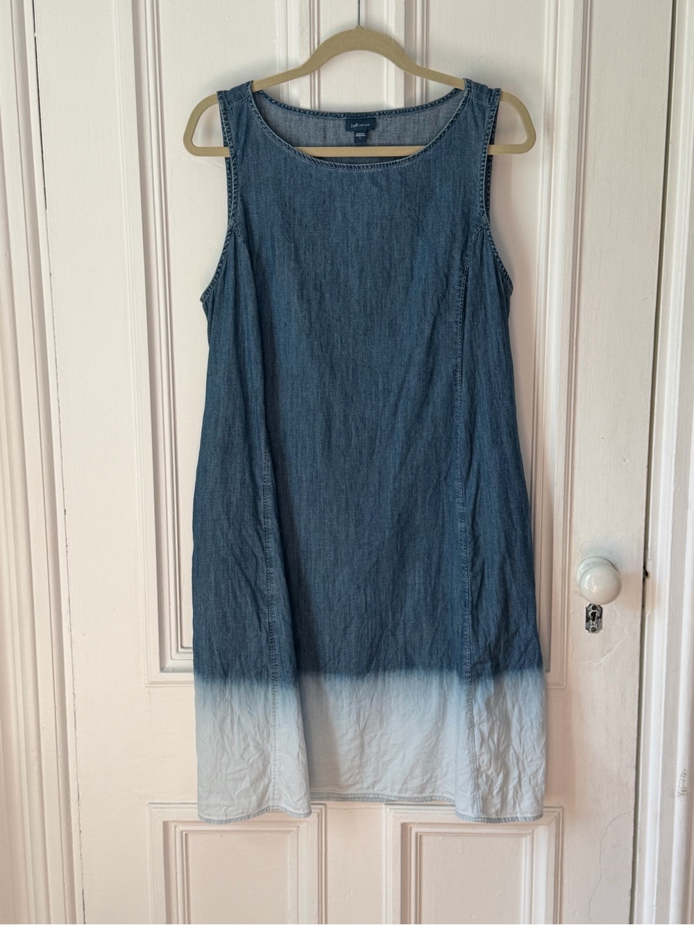 Women’s J Jill Denim Sleeveless Ombré Shift Dress Size Large